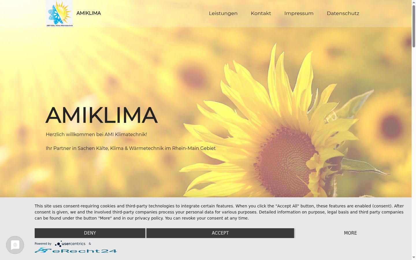 Screenshot des Einwilligungsbanners vor jeglicher Interaktion