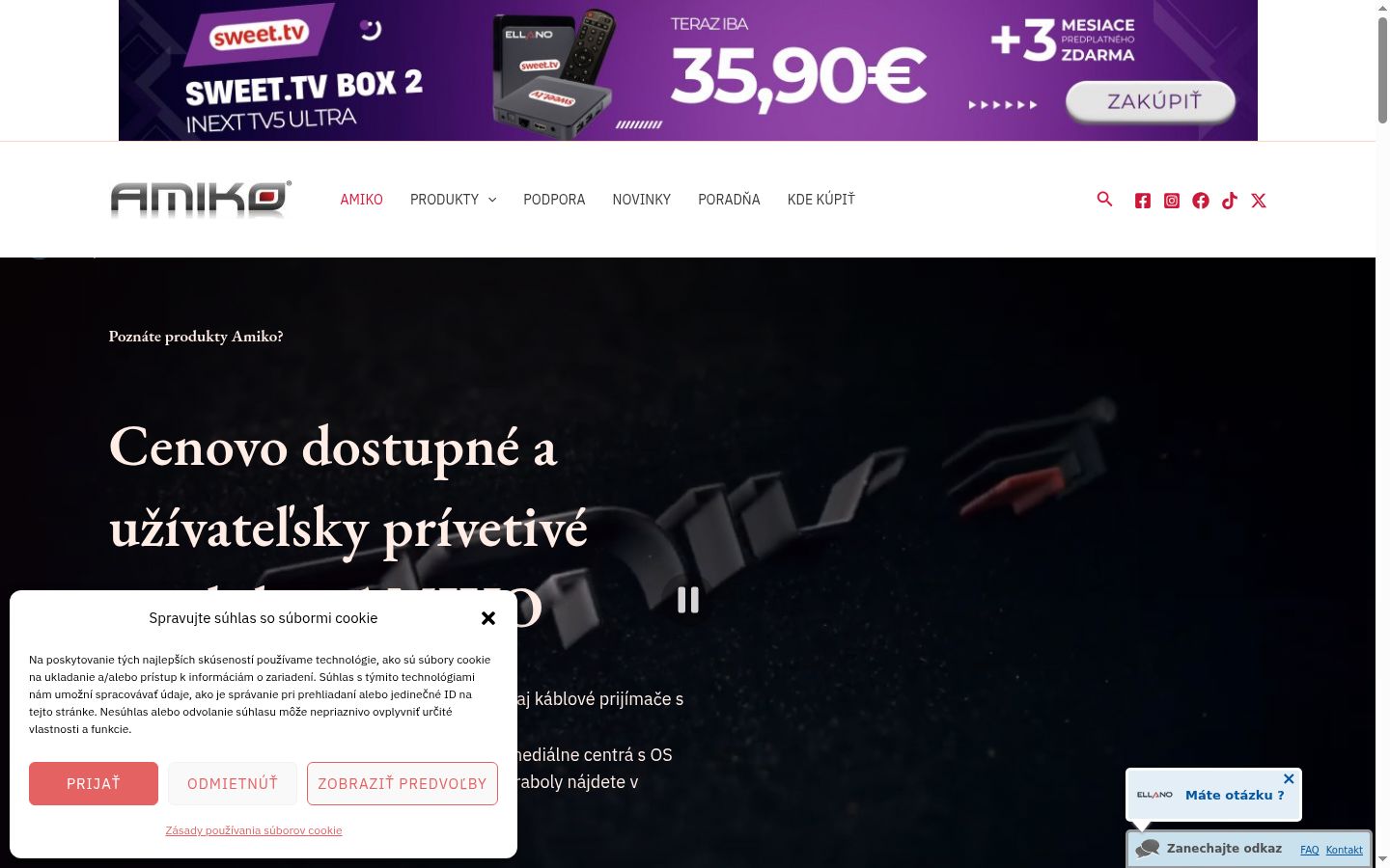 Screenshot del banner di consenso mostrato prima di qualsiasi interazione