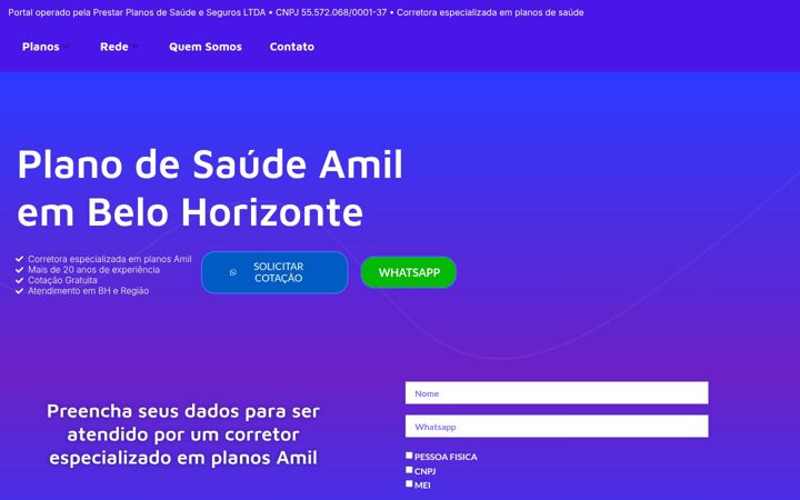 Captura de ecrã de amilbhsaude.com.br