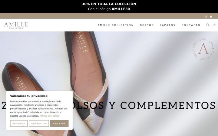 Screenshot of amillecollection.com