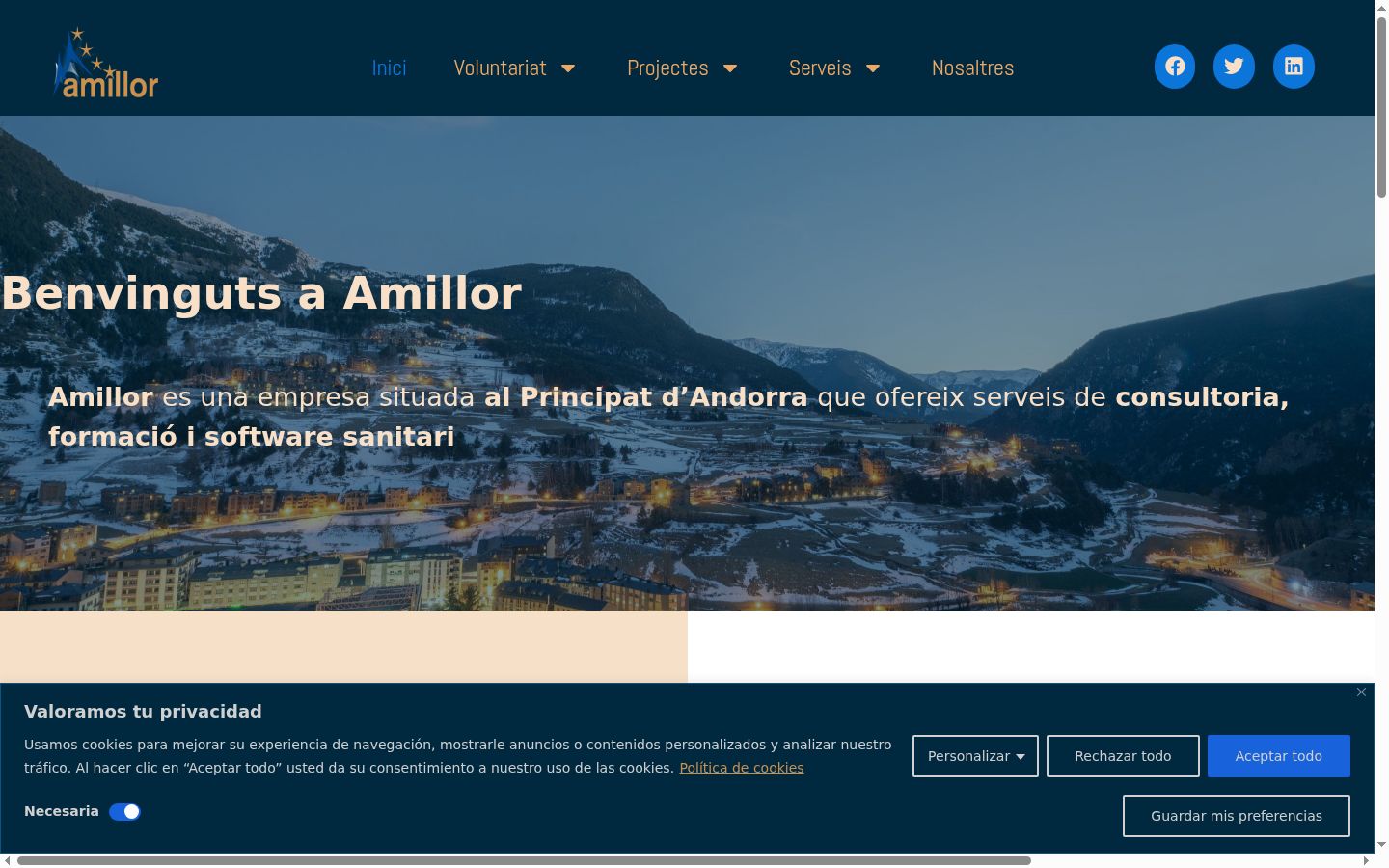 Screenshot of the consent banner shown before any interaction