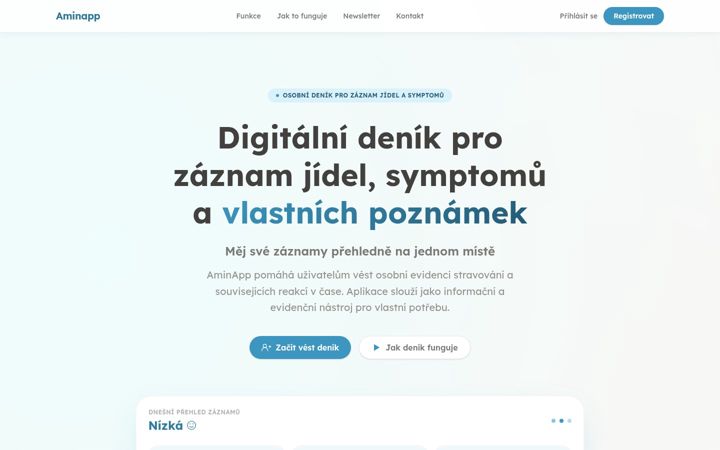 Screenshot of aminapp.cz