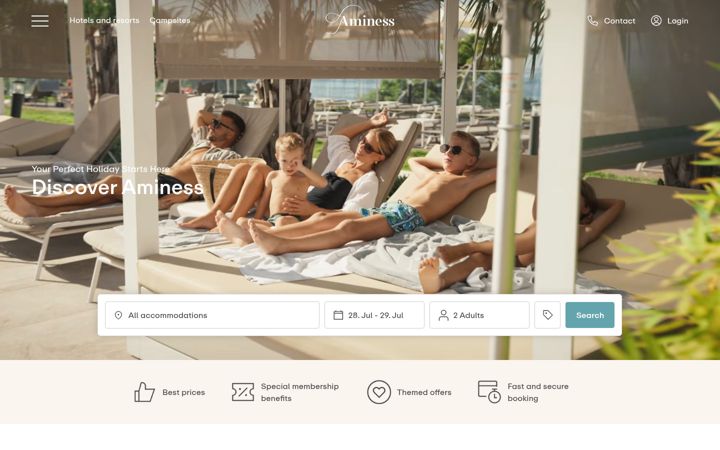 Screenshot of aminess-campsites.com