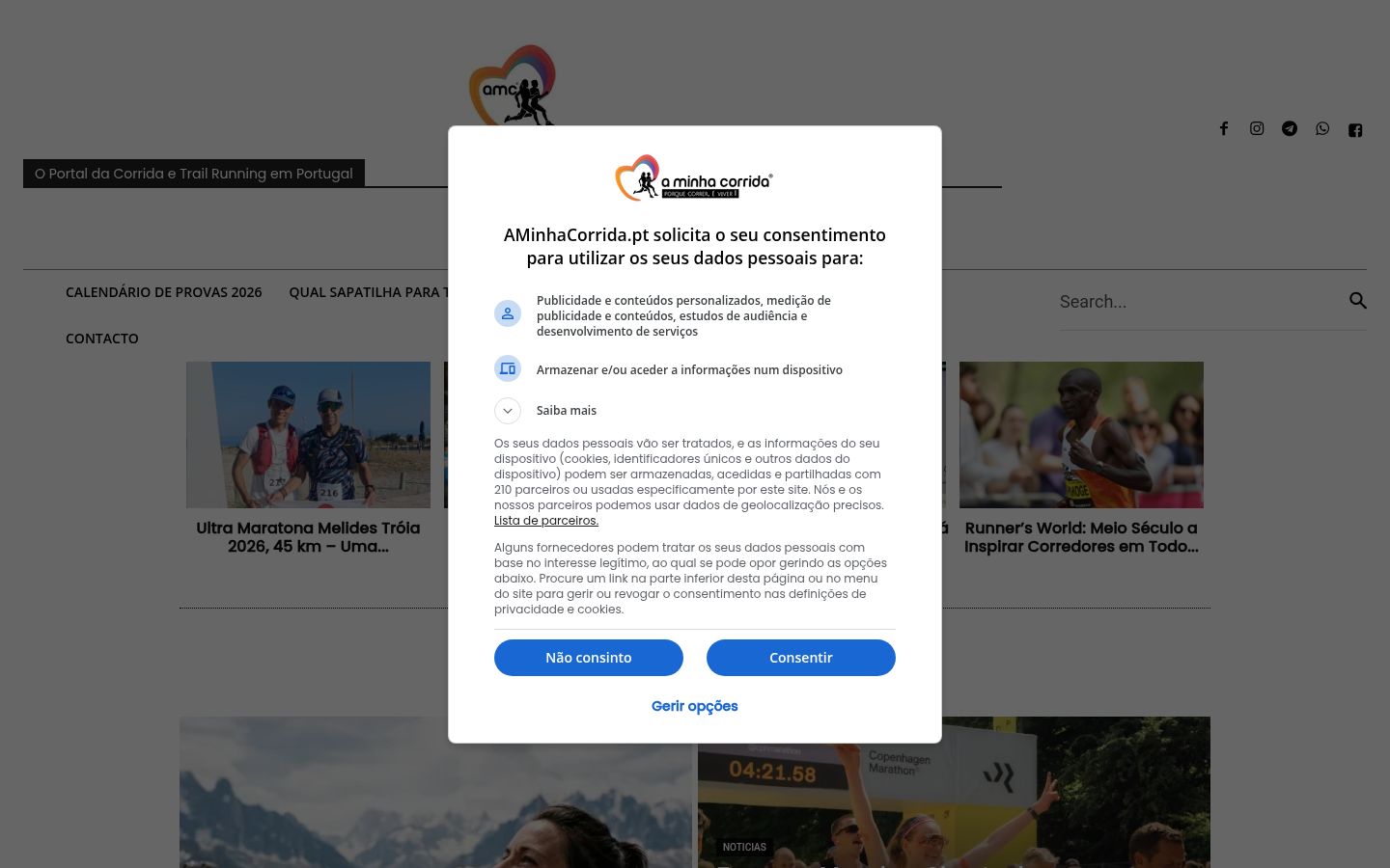 Screenshot des Einwilligungsbanners vor jeglicher Interaktion