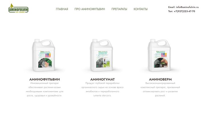 Screenshot of aminofulvin.ru
