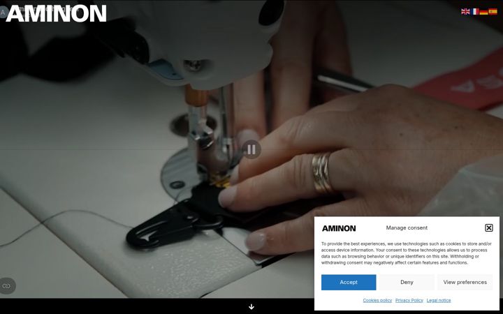 Screenshot of aminonclothing.com