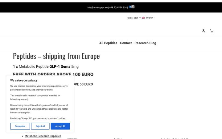 Screenshot of aminopept.eu