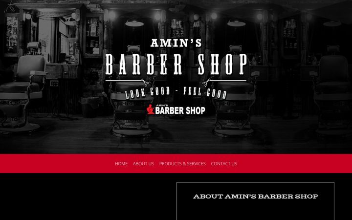 Screenshot of aminsbarber.co.za