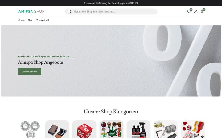 Screenshot of amipsa-shop.ch