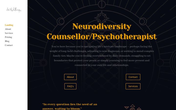 Screenshot of amipsychotherapy.com