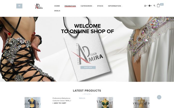 Screenshot of amira-design.com