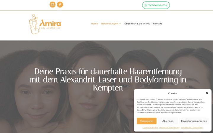 Screenshot of amirabody.de
