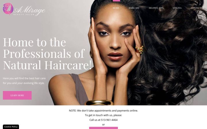 Screenshot of amiragebeautysalon.com