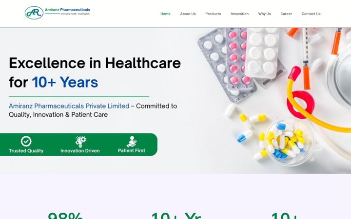Screenshot of amiranzpharmaceuticals.com