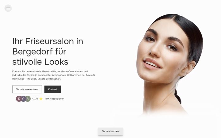 Screenshot of amiras-hairlounge.de