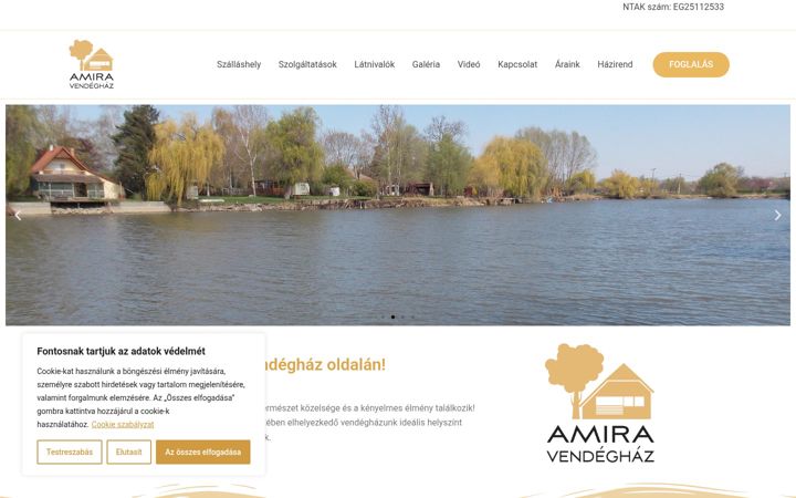 Screenshot of amiravendeghaz.hu