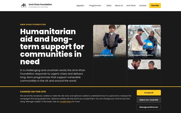 Screenshot of amirkhanfoundation.com