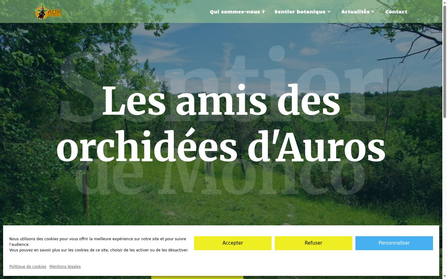 Capture d'écran de la bannière de consentement affichée avant toute interaction