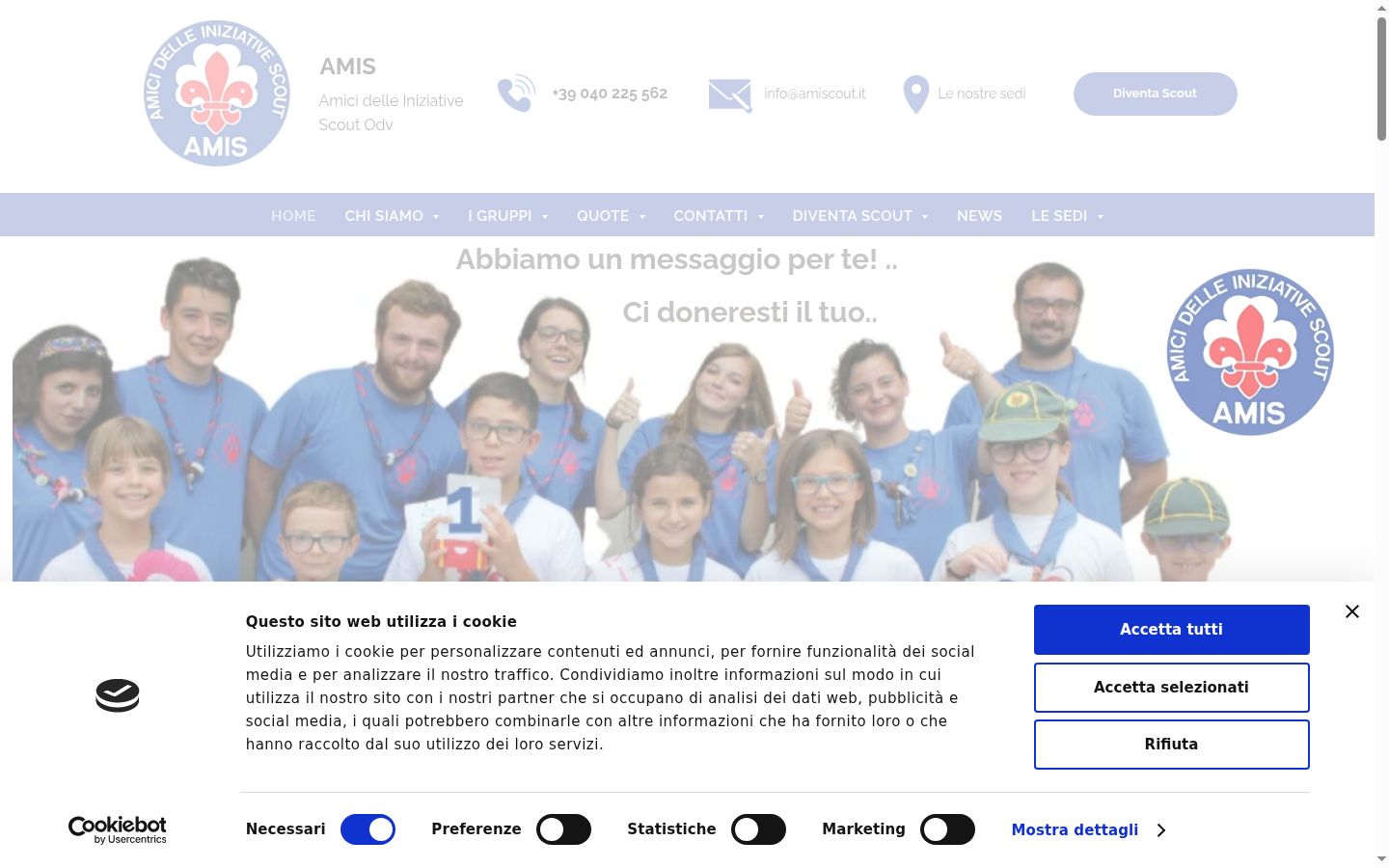 Skärmbild av samtyckesbannern som visades före någon interaktion