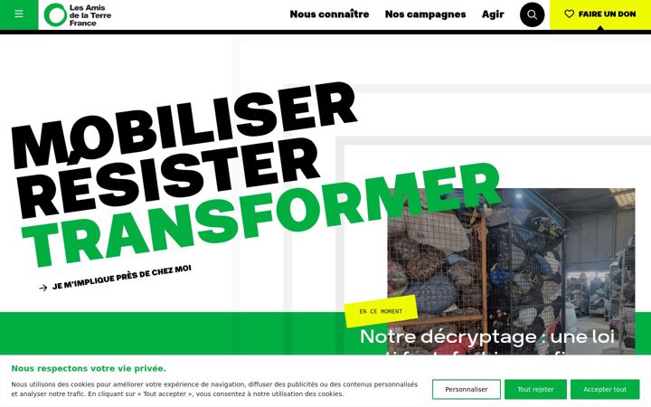 Screenshot of amisdelaterre.org