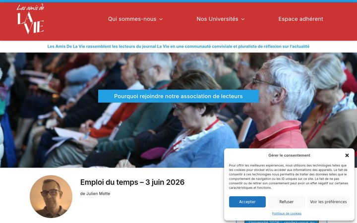 Screenshot of amisdelavie.org
