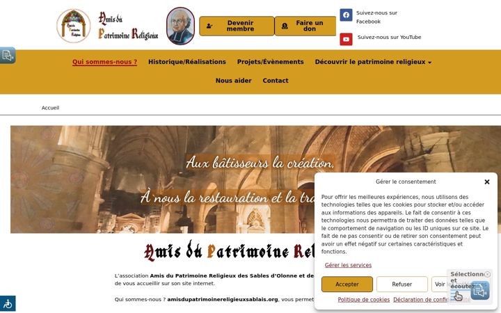 Screenshot of amisdupatrimoinereligieuxsablais.org