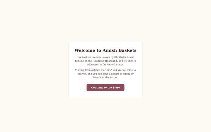 Screenshot of amishbaskets.com