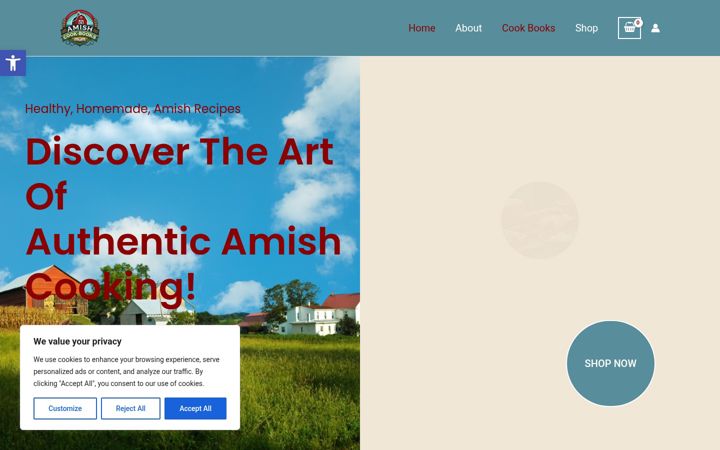 Screenshot of amishcookbooks.com