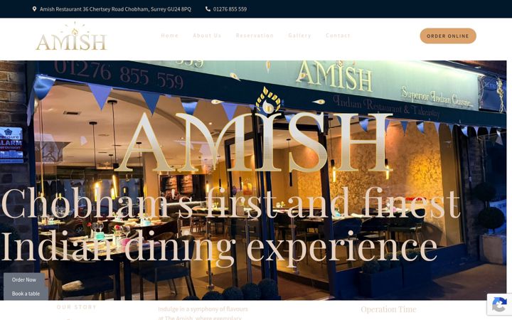 Kuvakaappaus sivustosta amishindian.co.uk