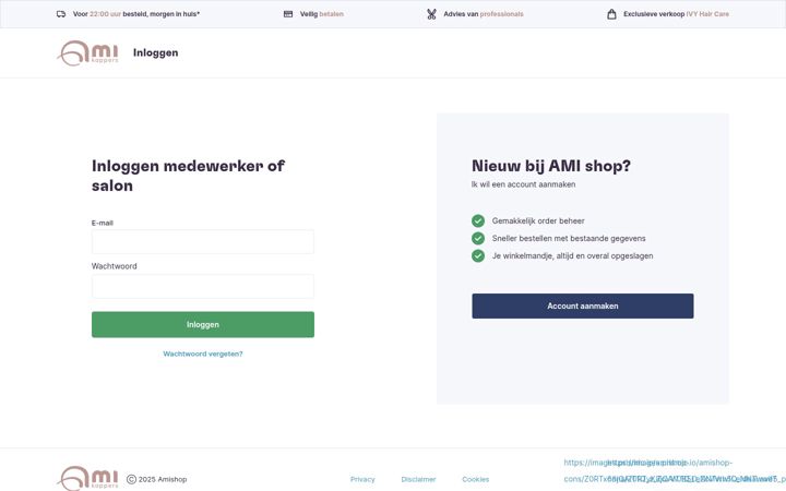 Screenshot of amishop.nl