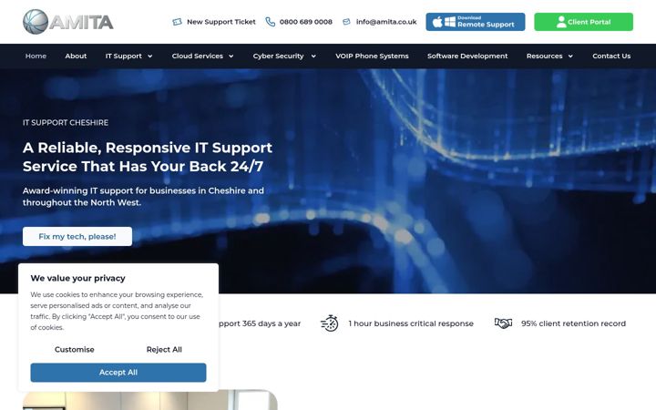 Screenshot of amita.co.uk