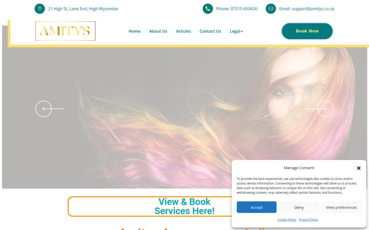 Screenshot of amitys.co.uk