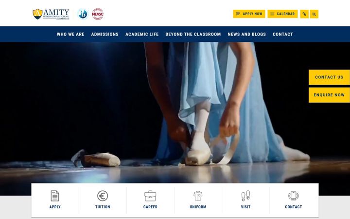 Screenshot di amityschool.nl