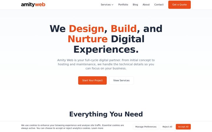 Screenshot of amityweb.co.uk