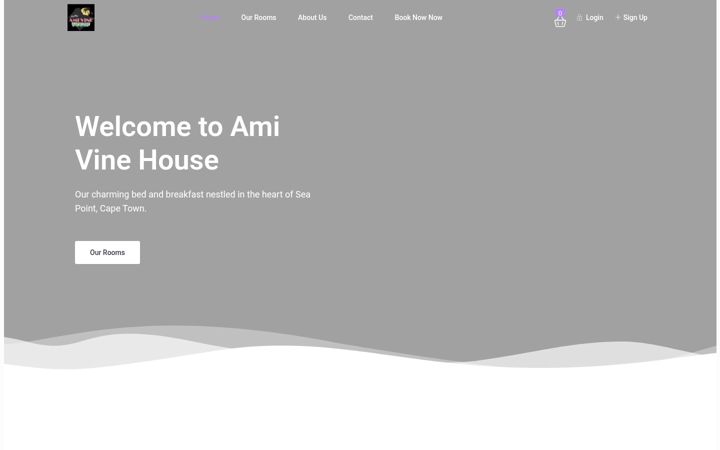Screenshot of amivinehouse.co.za