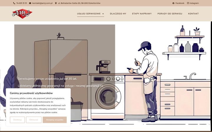 Snímek obrazovky amj.com.pl
