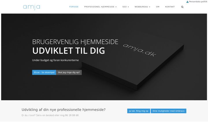 Screenshot of amja.dk