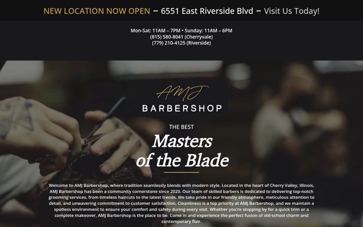 Screenshot of amjbarbershop.com
