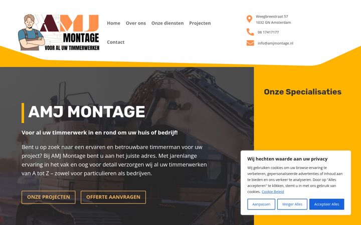 Screenshot di amjmontage.nl