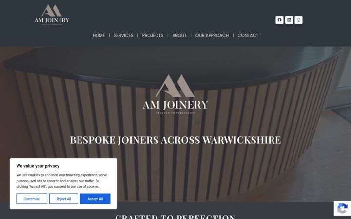 Captură de ecran a amjoinery.uk