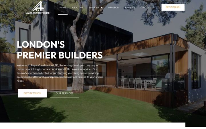 Screenshot of amjosconstruction.co.uk