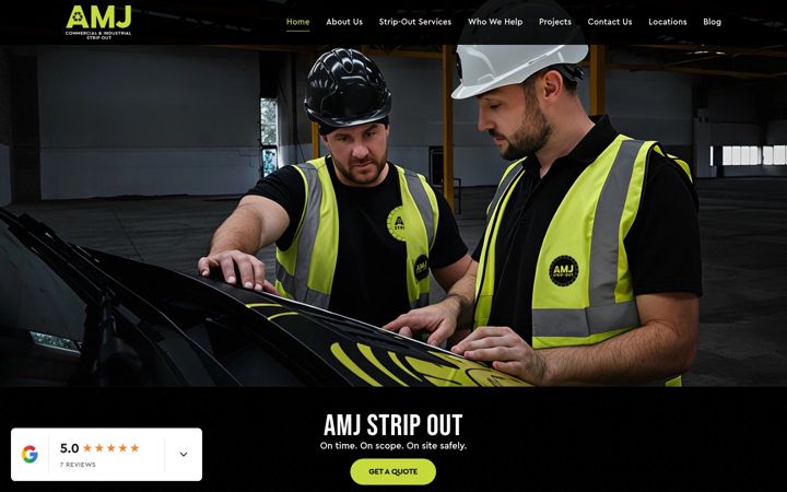 Captură de ecran a amjstripout.co.uk