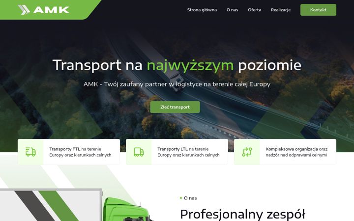 Kuvakaappaus sivustosta amk-logistics.eu