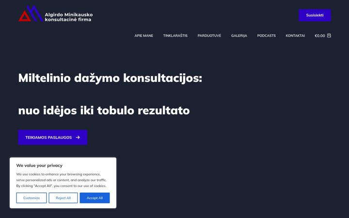 Screenshot stránky amkf.lt
