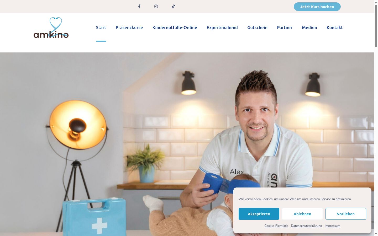 Screenshot del banner di consenso mostrato prima di qualsiasi interazione