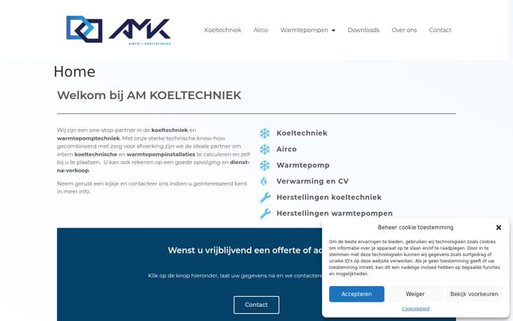 Екранна снимка на amkoeltechniek.be