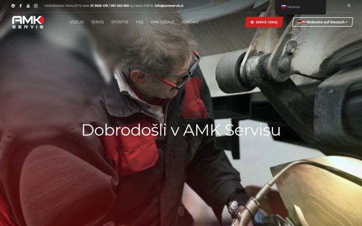 Ekrānuzņēmums no amkservis.si