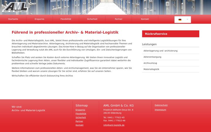 Screenshot of aml-logistik.de