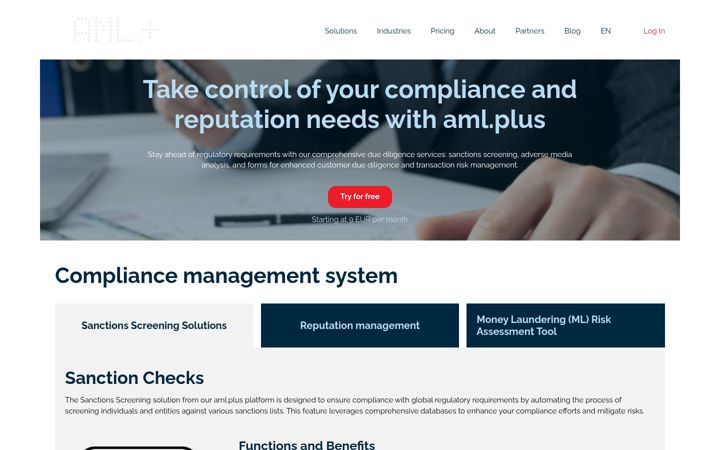 Screenshot of aml.plus