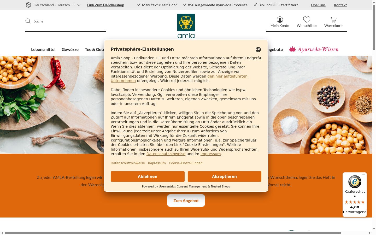 Zrzut ekranu banera zgody wyświetlanego przed jakąkolwiek interakcją